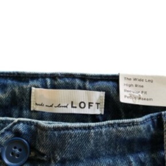 NWT Loft The Wide Leg High Rise Jeans 24P - Picture 2 of 4